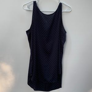 Ann Taylor Polka Dot Tank Top Navy